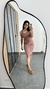 Vestido Canelado Ribana Midi Tubinho Decote Quadrado Carol Nude Chocolate - comprar online