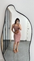 Vestido Canelado Ribana Midi Tubinho Decote Quadrado Carol Nude Chocolate na internet