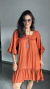 Vestido Viscose Bata Mullet Boho Chic Curto Decote Quadrado Babado Esmeralda Marrom - Menta Pimenta Rosa - Loja de roupas femininas - estilo - Moda básica - atemporal - estilosa