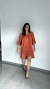 Vestido Viscose Bata Mullet Boho Chic Curto Decote Quadrado Babado Esmeralda Marrom na internet