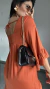 Imagem do Vestido Viscose Bata Mullet Boho Chic Curto Decote Quadrado Babado Esmeralda Marrom