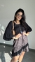 Vestido Viscose Bata Mullet Boho Chic Curto Decote Quadrado Babado Esmeralda Preto na internet