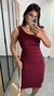 Vestido Canelado Ribana Midi Nula Manga Laura Marsala - loja online