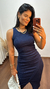 Vestido Canelado Ribana Midi Fenda Cruzada Regata Sabrina Azul Marinho - Menta Pimenta Rosa - Loja de roupas femininas - estilo - Moda básica - atemporal - estilosa