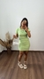 Vestido Ribana Canelado Classic Curto Verde Menta