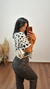 Camisa Viscose Alongada Over Yasmin Estampada Vaca Vaquinha Branco
