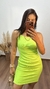 Vestido Canelado Ribana Alça Curto Manuela Verde Lima - comprar online