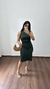 Conjunto Canelado Ribana Saia Midi Blusa Regata Cropped Heloísa Verde Militar na internet