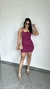 Vestido Canelado Ribana Alça Franzido Maitê Fúcsia na internet