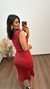 Vestido Canelado Ribana Midi Meia Manga Muscle Vanessa Vermelho - Menta Pimenta Rosa - Loja de roupas femininas - estilo - Moda básica - atemporal - estilosa