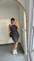 Vestido Canelado Ribana Midi Regata Fernanda Gola Branca Listrado Preto - comprar online