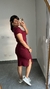 Conjunto Canelado Ribana Saia Midi Blusa Cropped Manga Curta Melissa Marsala - Menta Pimenta Rosa - Loja de roupas femininas - estilo - Moda básica - atemporal - estilosa