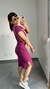 Conjunto Canelado Ribana Saia Midi Blusa Cropped Manga Curta Melissa Fúcsia - Menta Pimenta Rosa - Loja de roupas femininas - estilo - Moda básica - atemporal - estilosa