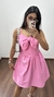 Vestido Curto Tricoline Alça Lastéx Laço Celina Rosa na internet