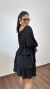 Vestido Curto Crepe Duna Boho Chic Camadas Elástico Mangas Tamires Preto na internet