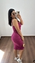 Vestido Canelado Ribana Alça Midi Fenda Bojo Gabi Fúcsia - Menta Pimenta Rosa - Loja de roupas femininas - estilo - Moda básica - atemporal - estilosa