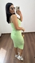 Vestido Canelado Ribana Alça Midi Fenda Bojo Gabi Verde Menta - Menta Pimenta Rosa - Loja de roupas femininas - estilo - Moda básica - atemporal - estilosa