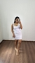Vestido Canelado Ribana Curto Regata Decote Quadrado Lívia Branco