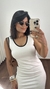 Vestido Moletinho Regata Corte Reto Fenda Lateral Leticia Off White na internet