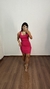 Vestido Canelado Ribana Curto Regata Decote Quadrado Lívia Pink - comprar online