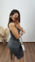 Vestido Canelado Ribana Midi Regata Tradicional Fenda Laís Cinza Chumbo na internet