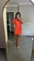 Vestido Algodão Curto Bolsos Catarina Laranja na internet