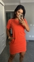 Vestido Algodão Curto Bolsos Catarina Laranja - loja online