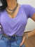 T-shirt Tee Camiseta Blusa Viscolycra Podrinha Lavanda