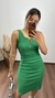 Vestido Canelado Ribana Midi Gola V Regata Melina Verde Bandeira - comprar online
