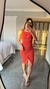 Vestido Canelado Ribana Midi Fenda Cruzada Regata Sabrina Terracota - comprar online