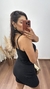 Vestido Canelado Ribana Alça Bojo Decote Nó Isabela Preto na internet
