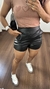 Shorts Cintura Alta Zíper Corino Vânia Preto - loja online