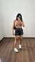 Imagem do Shorts Cintura Alta Zíper Corino Vânia Preto