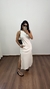 Vestido Canelado Ribana Midi Longuete Longo Regata Paola Off White - comprar online