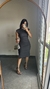 Vestido Canelado Ribana Midi Meia Manga Muscle Tainá Cinza Chumbo - comprar online