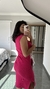 Vestido Canelado Ribana Midi Meia Manga Muscle Vanessa Pink na internet