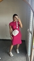 Vestido Canelado Ribana Midi Meia Manga Muscle Tainá Pink - comprar online