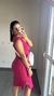 Vestido Canelado Ribana Midi Meia Manga Muscle Tainá Pink - loja online