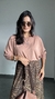 Blusa Viscolycra Alongada Decote Canoa Manga Média Solange Nude Chocolate na internet