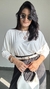 Blusa Viscolycra Alongada Decote Canoa Manga Média Solange Off White - comprar online