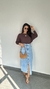 Blusa Viscolycra Alongada Decote Canoa Manga Média Solange Marrom na internet