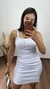 Vestido Canelado Ribana Alça Curto Manuela Branco - comprar online