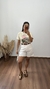 Shorts Bermuda Alfaiataria Cinto Bolsos Off White - loja online
