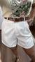 Shorts Bermuda Alfaiataria Cinto Bolsos Off White na internet