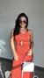 Vestido Canelado Ribana Longuete Longo Regata Fenda Bruna Terracota na internet