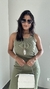 Vestido Canelado Ribana Longuete Longo Regata Fenda Bruna Verde Oliva - loja online