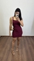 Vestido Canelado Ribana Alça Curto Manuela Marsala