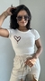 Imagem do T-shirt Tee Camiseta Viscolycra Slim Babylook Coração Off White