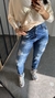 Calça Jeans Skinny Mom Elastano Destroyed Cintura Alta Lavagem Média - comprar online