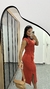 Vestido Canelado Ribana Midi Longuete Gola Alta Muscle Bolsos Aurora Terracota - comprar online